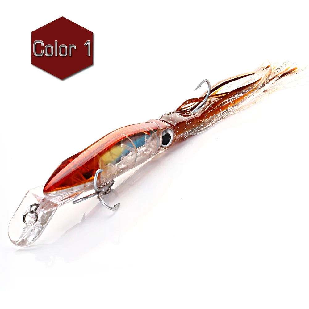 Isca Artificial Lula 12 cm 42 g com Saia de Silicone – Para Corrico e Pesca no Mar