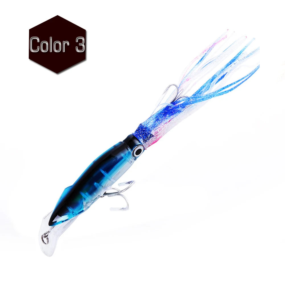 Isca Artificial Lula 12 cm 42 g com Saia de Silicone – Para Corrico e Pesca no Mar