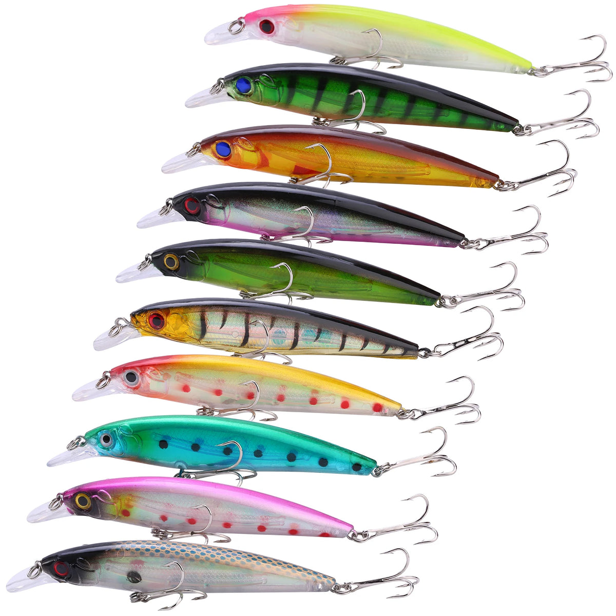 Isca Artificial Minnow 11,3 cm 15 g com Esferas de Peso – Arremesso Longo – 10 Cores