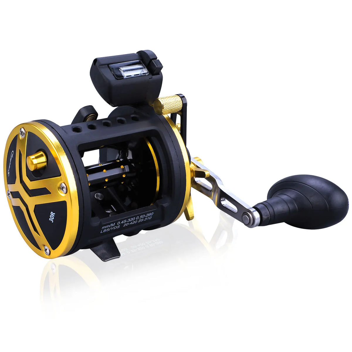 Carretilha de Corrico para Pesca Embarcada 4.1:1 com 6+1 Rolamentos e Carretel de Alumínio