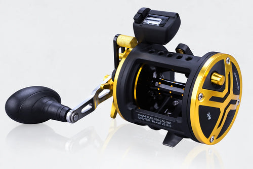 Carretilha de Corrico para Pesca Embarcada 4.1:1 com 6+1 Rolamentos e Carretel de Alumínio