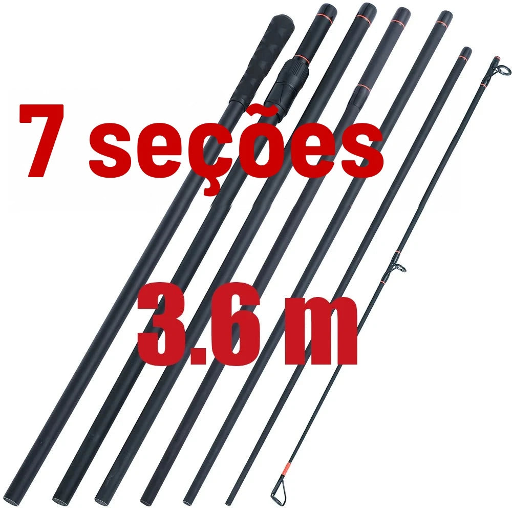 Vara Feeder de Carbono 3,0 m e 3,6 m – Ação Rápida, Leve (208 g na de 3,0 m)