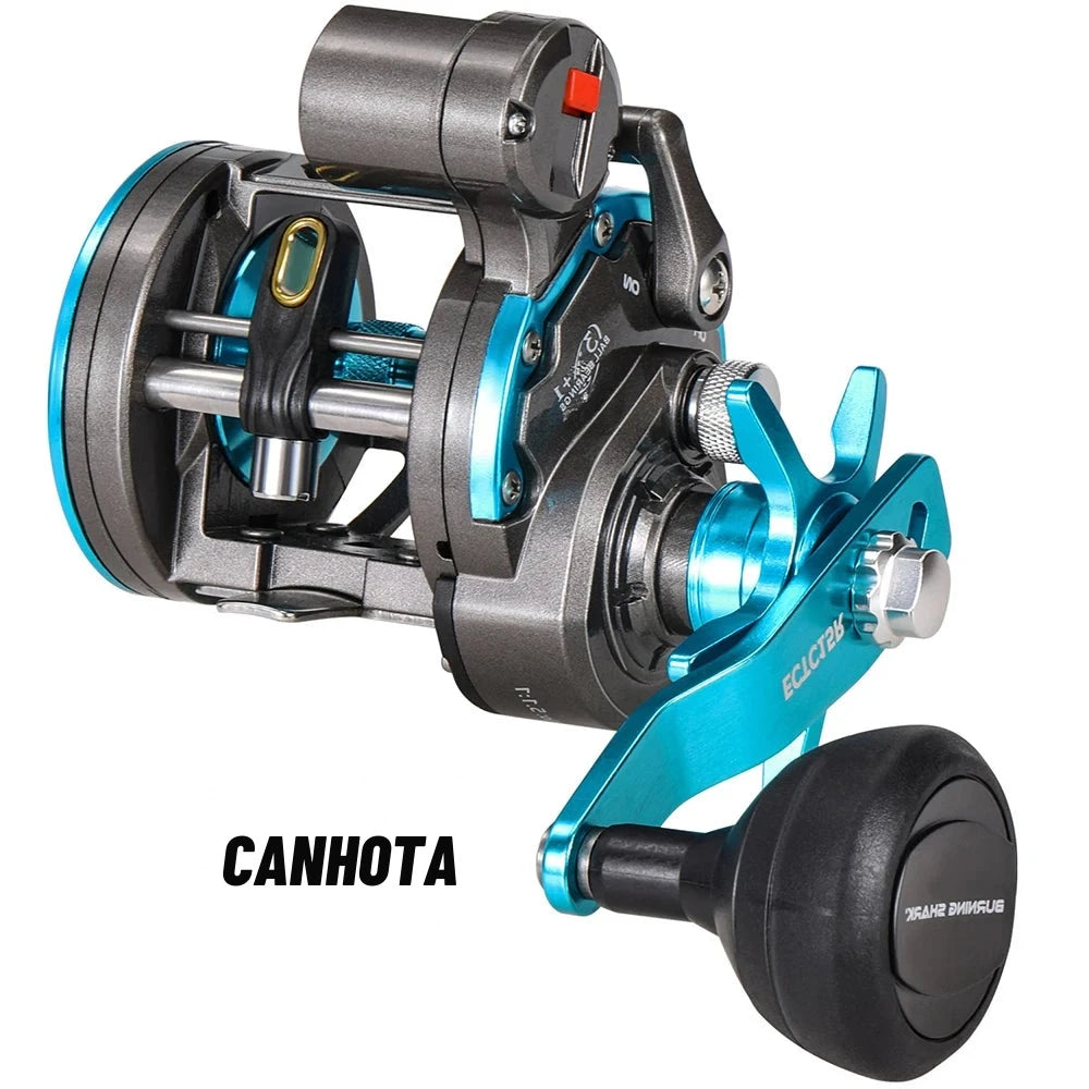 Carretilha Perfil Redondo com Contador de Linha 5.1:1 – Pesca Embarcada e de Barranco
