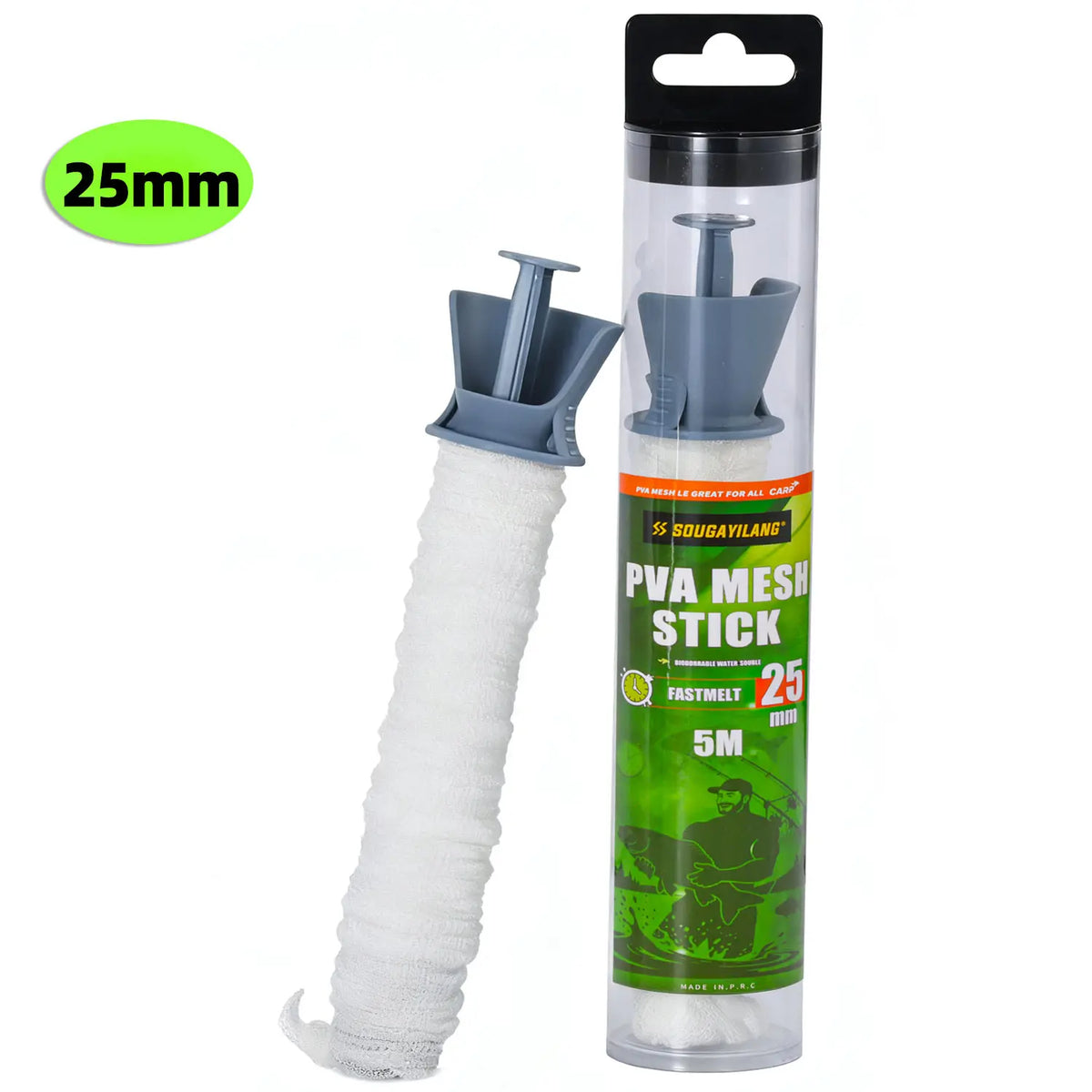Malha PVA Solúvel para Ceva com Tubo – 18, 25 ou 37 mm para Carpa e Pesqueiro