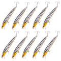 Kit 10 Iscas Artificiais Minnow 13 cm com Rattle – Meia-Água para Tucunaré, Traíra e Robalo