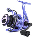 Molinete 2000 Colorido com Carretel de Alumínio 5.2:1 e Drag 10 kg – Roxo, Laranja ou Rosa
