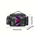 Bolsa de Pesca Tática 37 x 20 x 12 cm com Alça de Ombro e Suporte para Vara – Camuflada