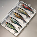 Kit 5 Iscas Minnow 9,5 cm 8,2 g com Pintura Realista + Estojo