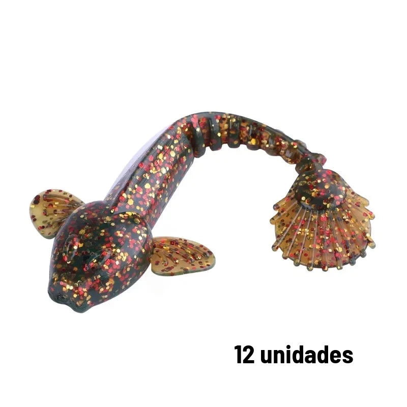 Kit 12 Iscas Soft (Shad) 9 cm para Tucunaré, Traíra e Robalo – 13 Opções de Cor