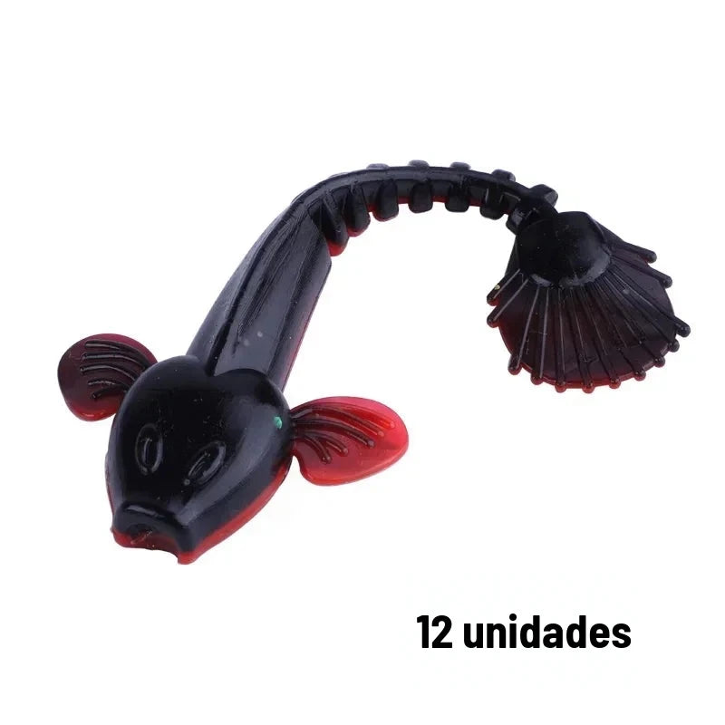 Kit 12 Iscas Soft (Shad) 9 cm para Tucunaré, Traíra e Robalo – 13 Opções de Cor