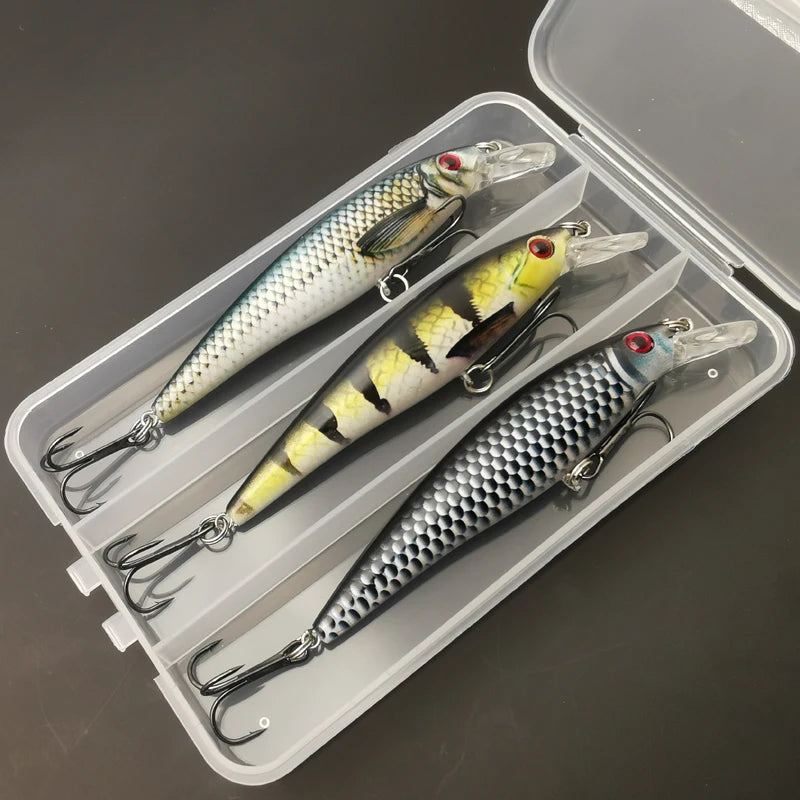 Isca Artificial Minnow Afundante 13,8 cm 13 g – Avulsa ou Kit 3 com Estojo