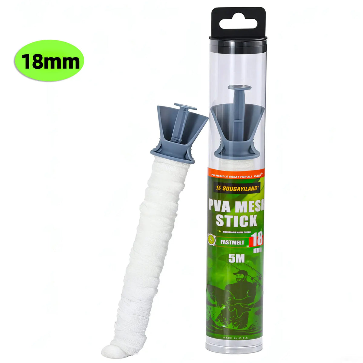 Malha PVA Solúvel para Ceva com Tubo – 18, 25 ou 37 mm para Carpa e Pesqueiro