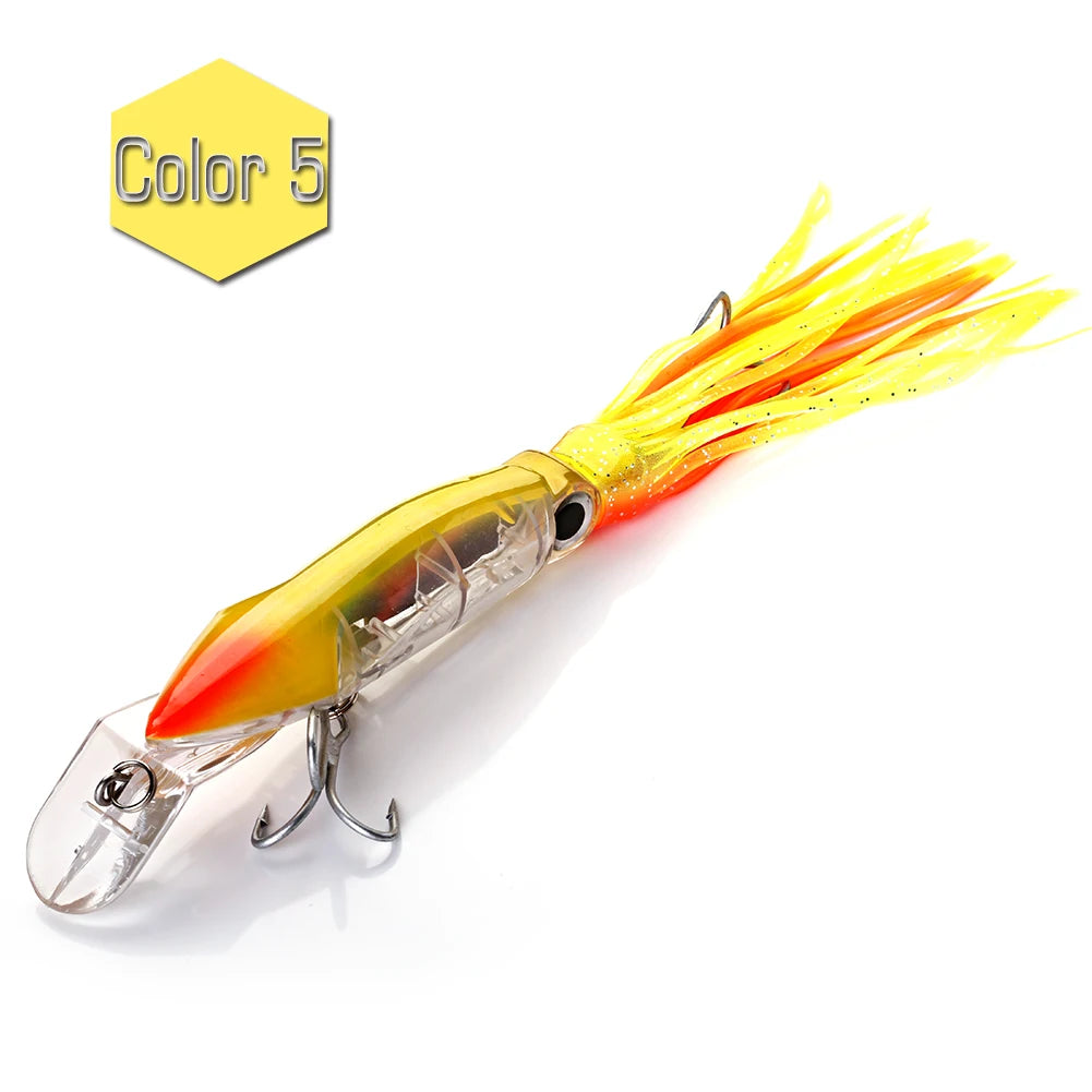 Isca Artificial Lula 12 cm 42 g com Saia de Silicone – Para Corrico e Pesca no Mar