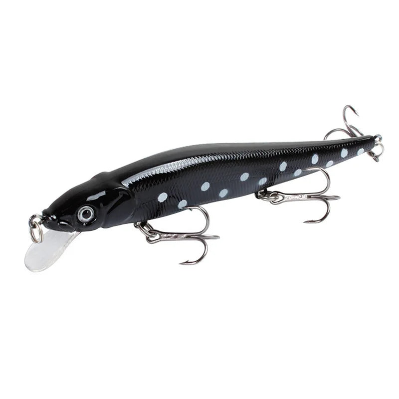 Isca Artificial Minnow Afundante 11,5 cm 14 g com 3 Garateias – Para Tucunaré, Robalo e Black Bass
