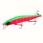 Isca Artificial Minnow Afundante 11,5 cm 14 g com 3 Garateias – Para Tucunaré, Robalo e Black Bass