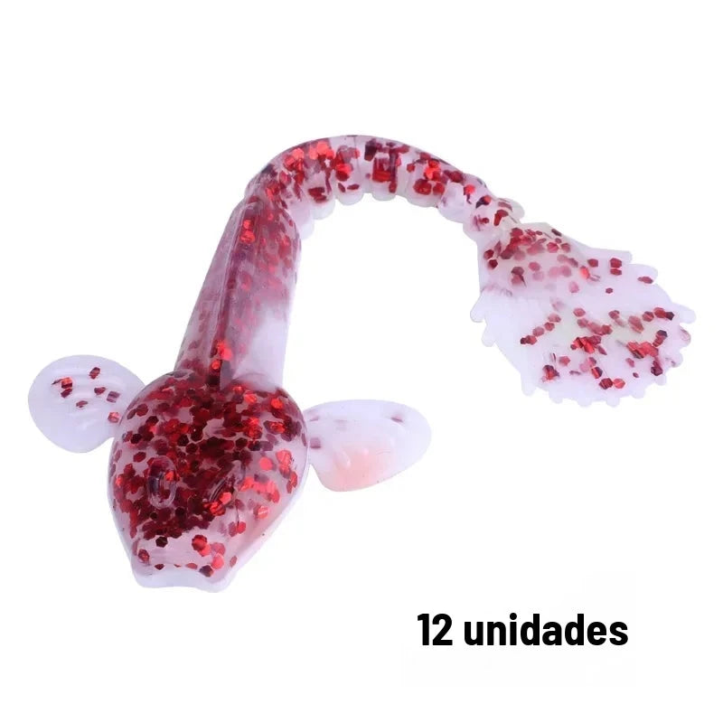 Kit 12 Iscas Soft (Shad) 9 cm para Tucunaré, Traíra e Robalo – 13 Opções de Cor