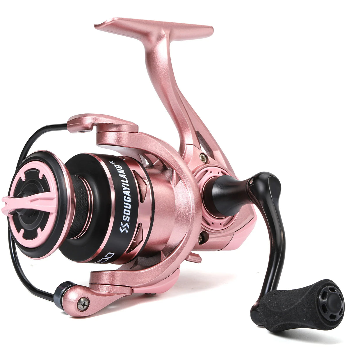 Molinete 2000 Colorido com Carretel de Alumínio 5.2:1 e Drag 10 kg – Roxo, Laranja ou Rosa