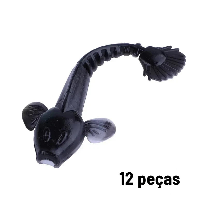 Kit 12 Iscas Soft (Shad) 9 cm para Tucunaré, Traíra e Robalo – 13 Opções de Cor