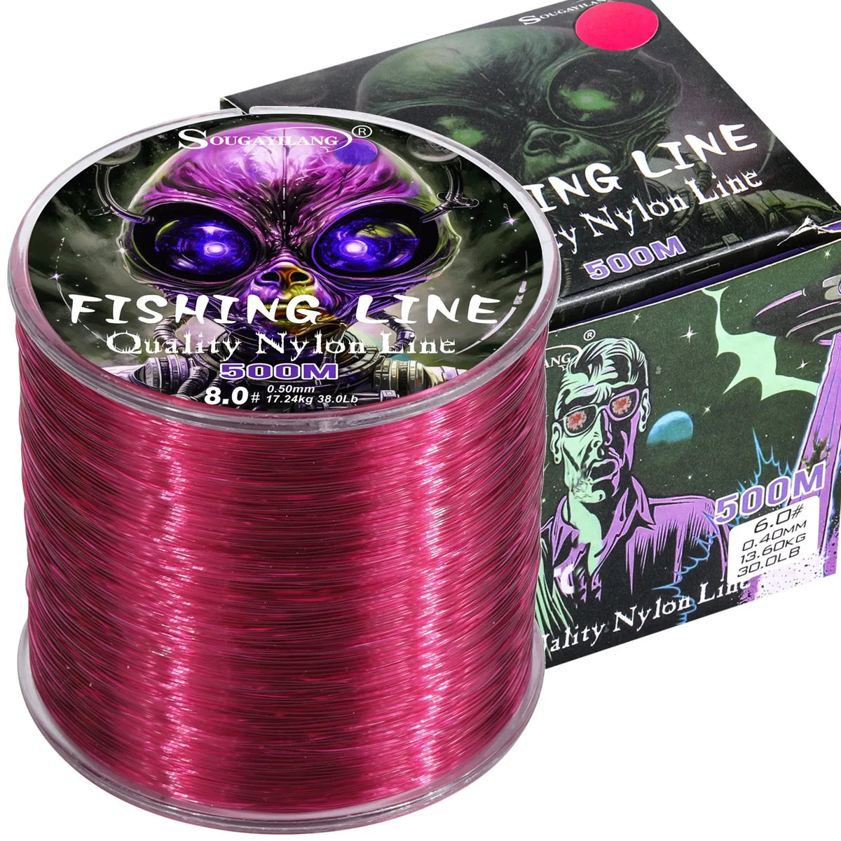 Linha de Nylon Monofilamento 100 m ou 500 m – 7 a 38 lb