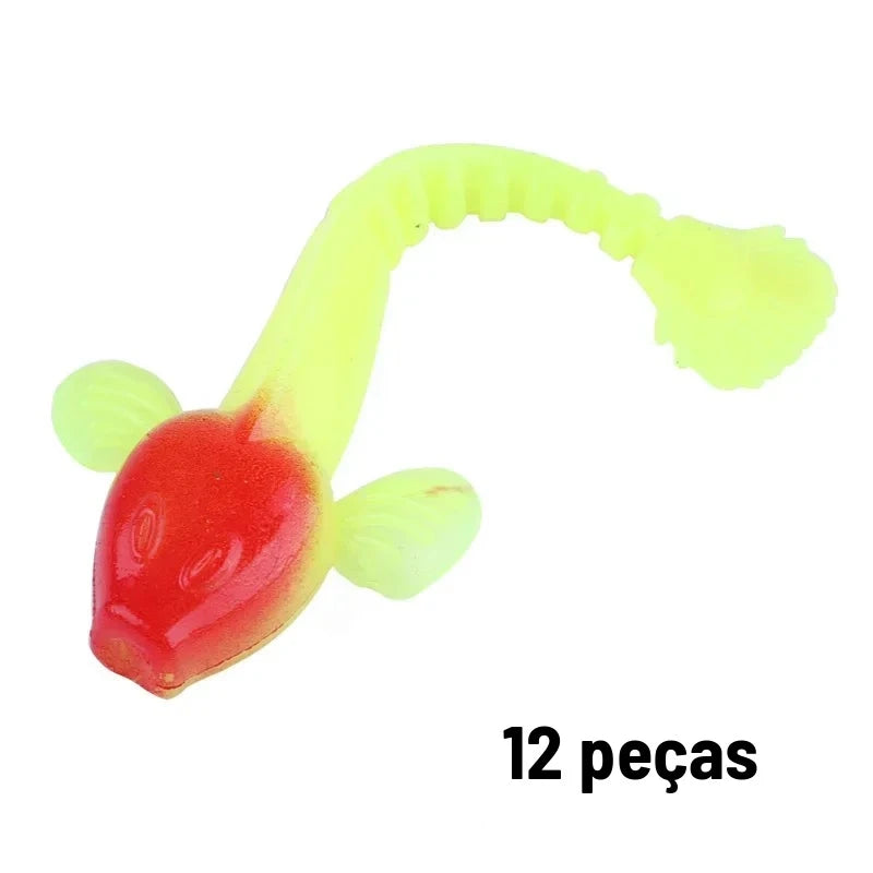 Kit 12 Iscas Soft (Shad) 9 cm para Tucunaré, Traíra e Robalo – 13 Opções de Cor